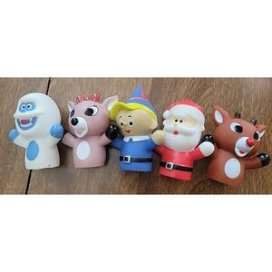 Lot Of 5 Rashti Christmas Finger Puppets Rudolph Elf Yeti Santa‎ Clarice
